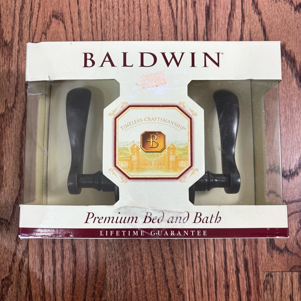 Baldwin Wave Lever Oil Rubbed Bronze Premium Bed & Bath 2 3/8" Backseat Locking